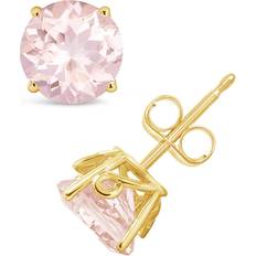 Stud Earrings - Gold/Morganite