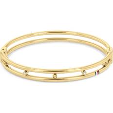 Tommy Hilfiger Hardware Hinged Bangle - Gold/Transparent