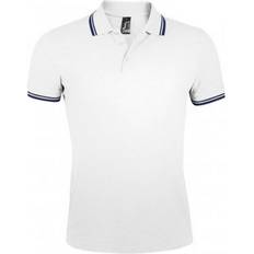 Sol's Pasadena Tipped Short Sleeve Pique Polo Shirt - White/Navy