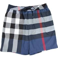 XS Swimming Trunks Burberry Exaggerated Check Drawcord Swim Shorts - Carbon Blue