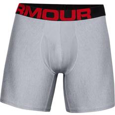 Briefs - Red Men's Underwear Under Armour Men's Tech 6" Boxerjock 2-pack - Mod Gray Light Heather/Jet Gray Light Heather