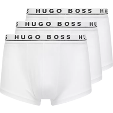 Hugo Boss Briefs Men's Underwear Hugo Boss Stretch Cotton Trunks with Logo Waistbands 3-pack - White