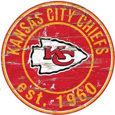 Fan Creations Kansas City Chiefs Distressed Round Sign Board