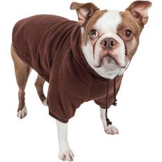 Petlife American Classic Fashion Plush Hooded Dog Sweater Large