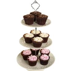 Beige Cake Stands Premier Housewares 3-Tier Ceramic Lace Cake Stand