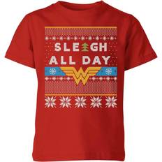 DC Comics Kid's Wonder Woman 'Sleigh All Day Christmas T-shirt - Red