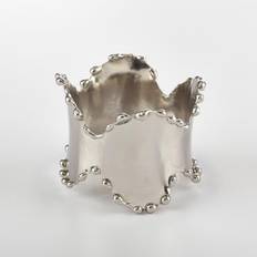 Grey Napkin Rings Saro Lifestyle NR700.S Collection Classic Design Silver Set of 4 Napkin Ring