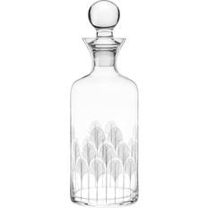 Viski Whiskey Lead-Free Crystal Liquor Carafe, Set of 1, 44 oz, Deco Liqour Decanter Wine Carafe