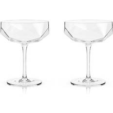 Viski Raye: Faceted Crystal Coupe Wine Glass