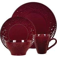 Red - Stoneware Dinner Sets Lorren Home Trends Merlot Dinner Set 16pcs