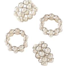 Saro Lifestyle Pearl Beaded Napkin Ring 3.8cm 4pcs