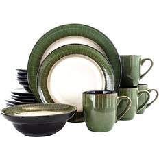 Elama Grand Jade 16 Piece Stoneware Dinnerware Set Dinner Set