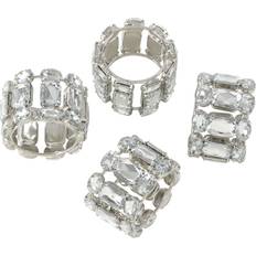 Saro Lifestyle NR028.C Jeweled Gem Stone Clear Set of 4 Napkin Ring