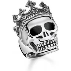 Thomas Sabo Crown Skull Ring - Silver/Black