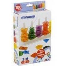 Miniland Abacus Toy 100 Pieces for Colours and Shapes Classification 95270