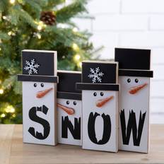 Black Decorations GlitzHome Snowman Family Decoration 22.5cm 4pcs