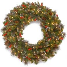 National Tree Company Crestwood Spruce 36 in. Artificial Wreath with Clear Lights Figurine