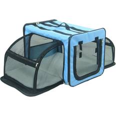 Petlife Capacious Dual-Sided Expandable Spacious Wire Folding Collapsible Lightweight Pet Dog Crate Carrier House Small 39.9x39.9cm