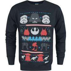 Star Wars Mens Dark Side Fair Isle Christmas Sweater (Blue)