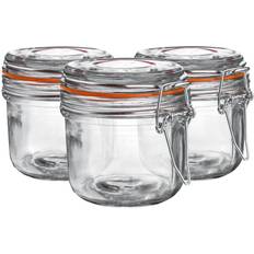 Airtight Clip Top Lid Food Preserve Preserving 200ml x3[Orange] Kitchen Container