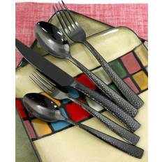 Gibson Elite Stonehenge 20-Piece Flatware Set, Black Wine Glass