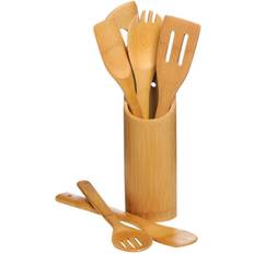 Premier Housewares Kitchen Wooden Utensil Set and Holder Bamboo Utensil Holder