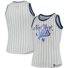 Girls Youth New Era White/Royal New York Mets Pinstripe Tank Top