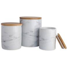 DII White Marble Ceramic Canister Set Michaels White Kitchen Container