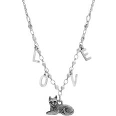 1928 Jewelry 2028 Cat with Love Initials Necklace