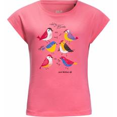 Jack Wolfskin T-shirts Jack Wolfskin Girl's Organic Cotton Tee Tweeting Birds T-shirt - Pink Lemonade (1609301-2044)
