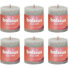 Bolsius Rustic Pillar Shine 4 pcs 80x68 mm Sandy Grey Candle