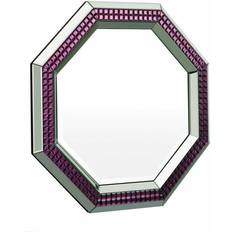 Purple Wall Mirrors Premier Housewares Purple and Clear Mirrored Glass Octagonal Wall Mirror
