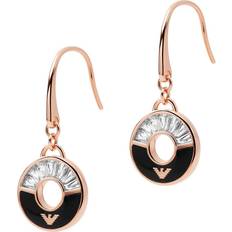 Emporio Armani Drop Earrings - Rose Gold/Black/Transparent