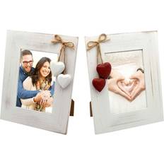 Red Photo Frames Nicola Spring Rustic Hearts 4 x 6' White Photo Frame