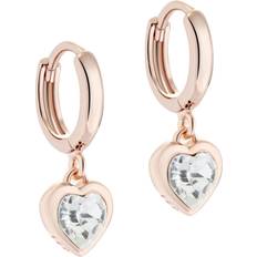 Ted Baker Hanniy Heart Huggie Earrings - Rose Gold/Crystal