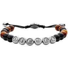 Diesel Beads Bracelet - Silver/Agate/Brown