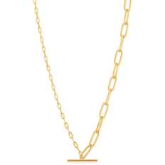 Chain Reaction Shiny Mixed Link T-Bar Necklace N021-02G