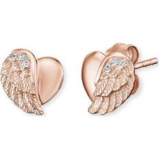 Engelsrufer Angel Whisperer Rose Plated Heart Wing Stud Earrings ERE-LILHEARTWING-ST