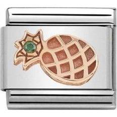 Rose Gold Charms & Pendants Nomination Composable Classic Link Pineapple Charm - Silver/Rose Gold/Green