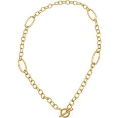 Adornia Mixed Link Toggle Necklace - Gold