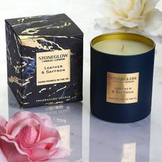 Stoneglow Luna Leather & Saffron Scented Candle