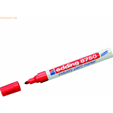 Edding 8750 industry paint marker red 1 pen bullet tip 2-4 mm paint marker for writing on dusty, slightly oily surfaces, tyres, metal, glass and wood permanent, waterproof