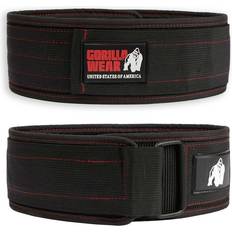 Gorilla Wear 4 Inch Nylon Belt, black/red, medium/large