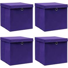 vidaXL with Covers 4 pcs 28x28x28 cm Purple Storage Box