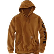 Carhartt Men's Loose Fit Midweight Logo Sleeve Graphic Hoodie - Brown