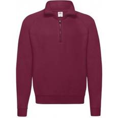 Fruit of the Loom Adults Unisex Classic Zip Neck Sweatshirt (Burgundy)