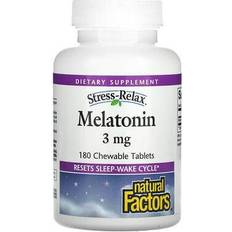 Natural Factors Stress-Relax Melatonin 3 mg 180 Chewable Tablets