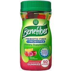 Benefiber Prebiotic Fiber Probiotic Gummies Assorted Fruit 50 Gummies