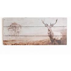 Stag Print Framed Art 70x30cm