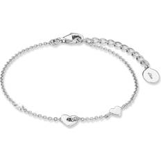 s.Oliver Bracelet Women Arm jewelry, with Zirconia synth, cm, Silver, Heart, Comes in jewelry gift box, 2017226